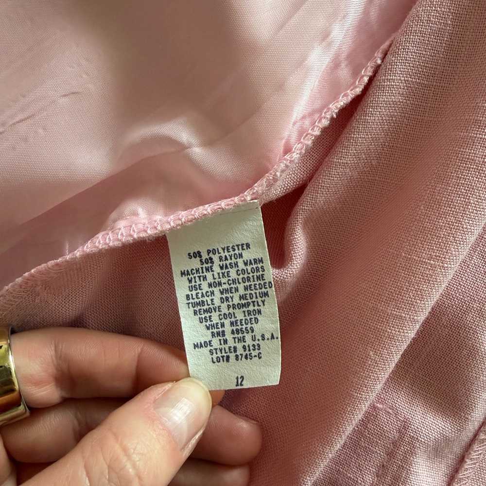 Charming Y2K Pink Women's Linen Blazer - Picture 4 of 5